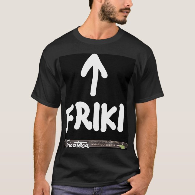 Camiseta Friki Texto blanco sobre negro. (Frente)