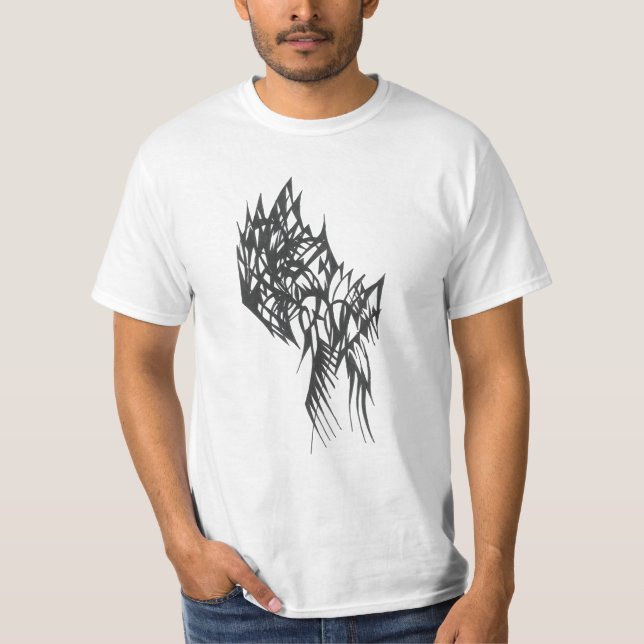 Camiseta Fringe Black White Abstract Tribal Tattoo Art (Frente)