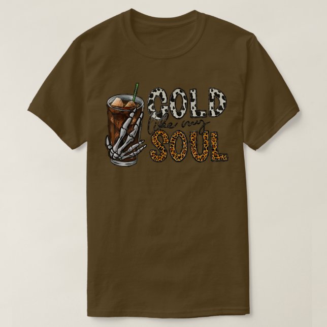 Camiseta Frio Como O Meu Esqueleto De Café De Alma  (Frente do Design)