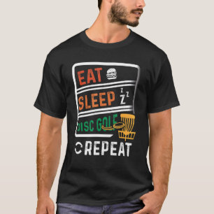 Camiseta Frisbee Golf Coma Sleep Disco Golf Repetir Folf Fr