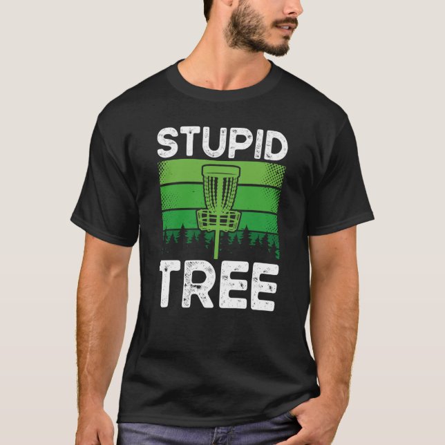 Camiseta Frisbee Ultimate da Árvore Estúpida de Impressão R (Frente)