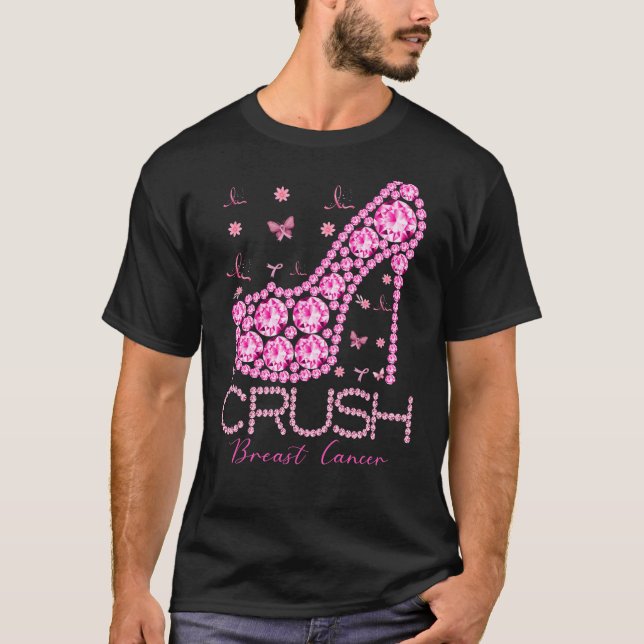 Camiseta Friso Rosa Brisa Rosa para Sensibilizar o Cancer d (Frente)