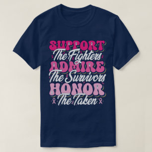 Camiseta Friso Rosa Suporta Consciência de Honra da Mama Ad
