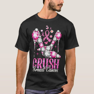 Camiseta Friso Rosa T- Fita cor-de-rosa para a consciência