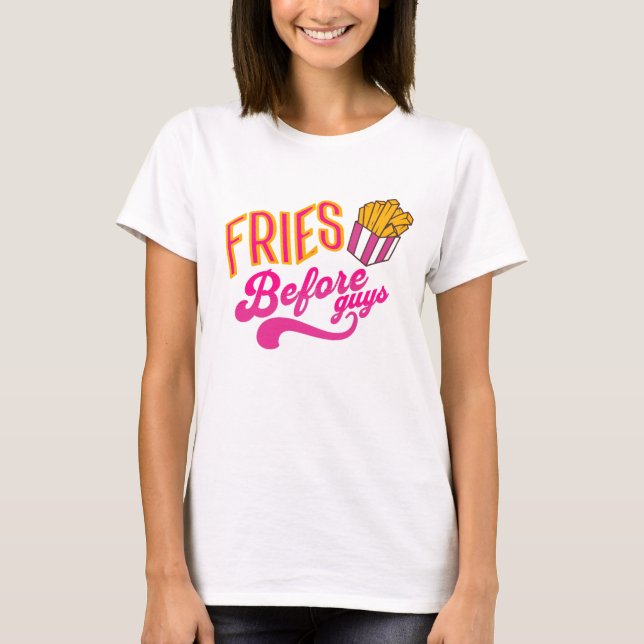 Camiseta Fritas antes de Caras, Dias de os namorados, Camis (Frente)