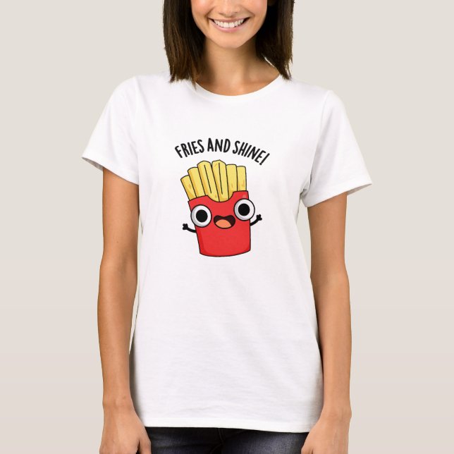 Camiseta Fritas E Comidas Engraçadas Brilhantes (Frente)