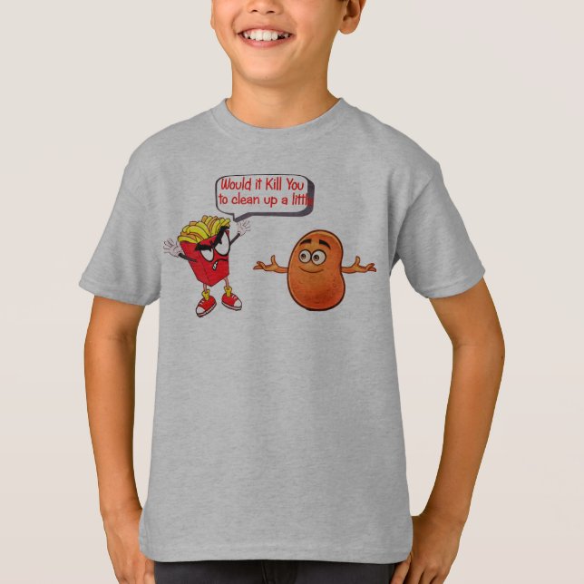 Camiseta Fritas Francesas Engraçadas, Humor De Batata Franc (Frente)