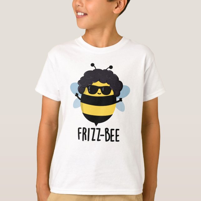 Camiseta Frizz-Bee Engraçado Afro Bee Pun (Frente)