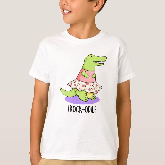 Camiseta Frock-odile Funny Crocodile Pun (Frente)