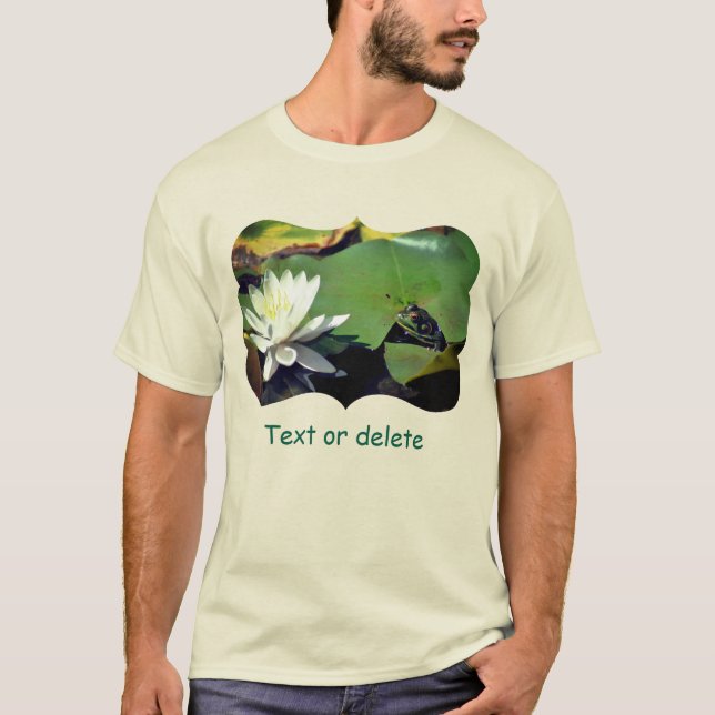 Camiseta Frog Admiring Water Lily Nature Light Personalized (Frente)