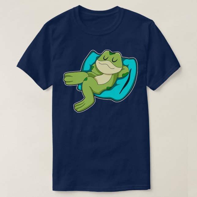 Camiseta Frog at Sleeping with Pillow (Frente do Design)
