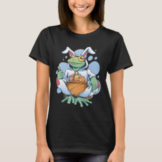 Camiseta Frog Dressed As Easter Bunny With Eggs 