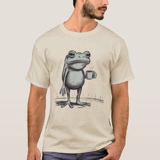 Camiseta Frog Drinking Coffee Meme Mystical Toad Frog Lover