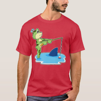 Camiseta Frog Fishing Vara de pesca acabamento