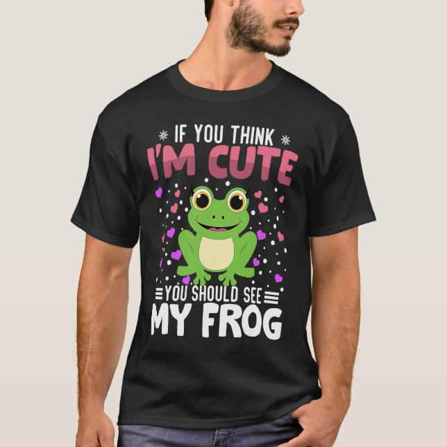 Camiseta Frog Heart Valentine's Day Animal For Womens Kids (Frente)