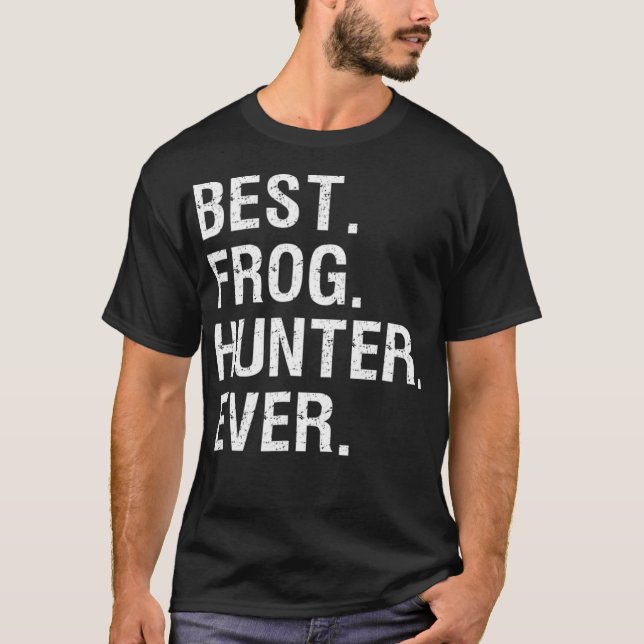 Camiseta Frog Hunter Funny   Bullfrog Gigging Hunting (Frente)