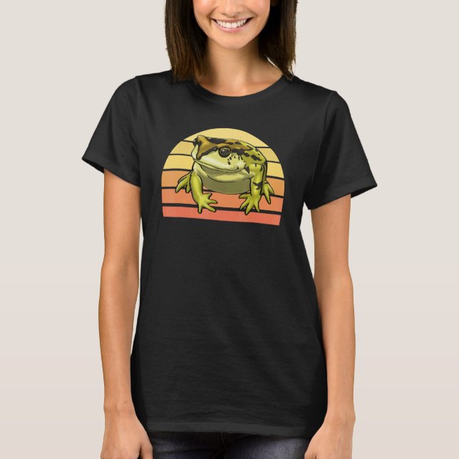 Camiseta Frog Retro American Flag Frog   Women Frog Love (Frente)