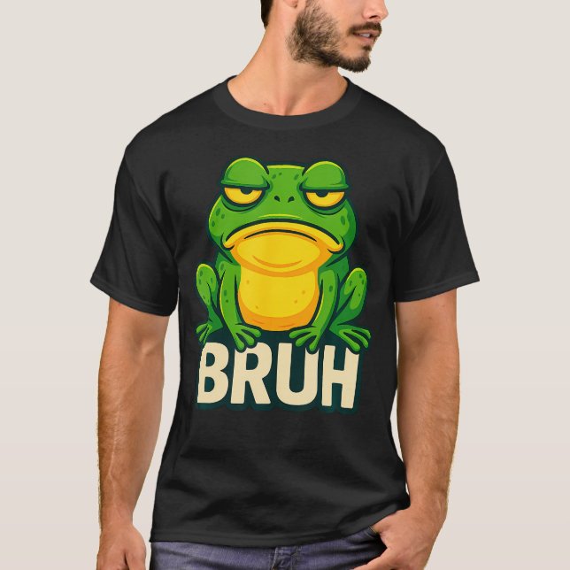 Camiseta Frog With Attitude - Bruh Meme (Frente)