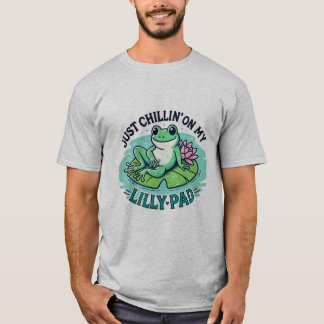 Camiseta Froggy Vibes: Resfriar Sapo no Lily Pad Design