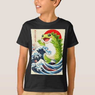 Camiseta Frogzilla Sapo Arte Japonesa Engraçada Anime Para