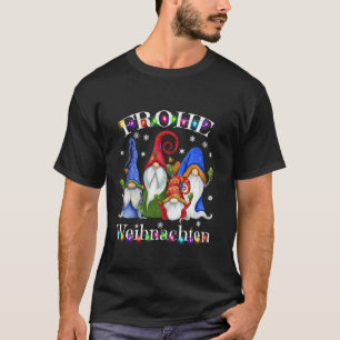 Camiseta Frohe Weihnachten German Gnomo Decoratio de Natal