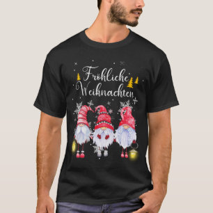 Camiseta Frohliche Weihnachten Feliz Gnomos de Natal