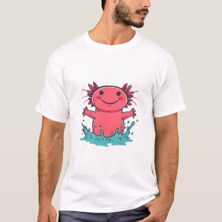 Camiseta Fröhlicher Axolotl Im Wasserspritzer