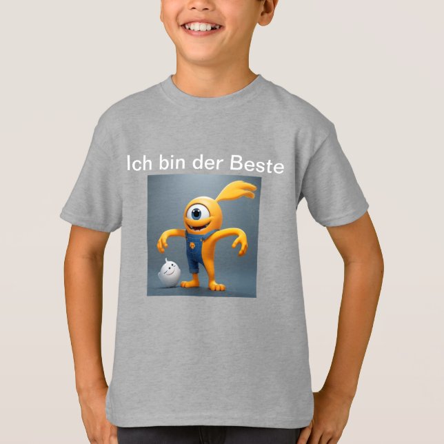 Camiseta „Fröhliches Einaugenmonster mit Geisterfreund“ (Frente)