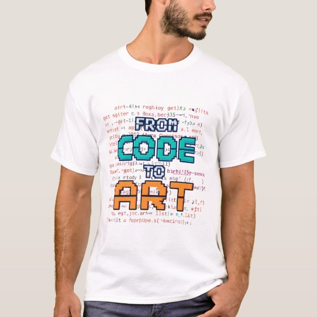 Camiseta From Code To Art Creative Pixel Software Developer (Frente)