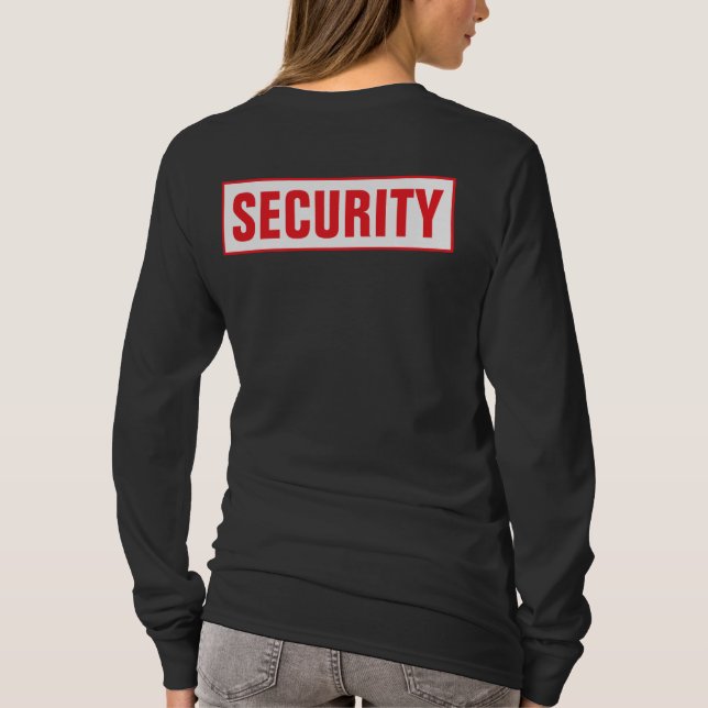 Camiseta Front & Back Print Womens Long Sleeve Security (Verso)