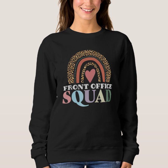 Camiseta Front Office Squad Leopard Rainbow Back To School  (Frente)
