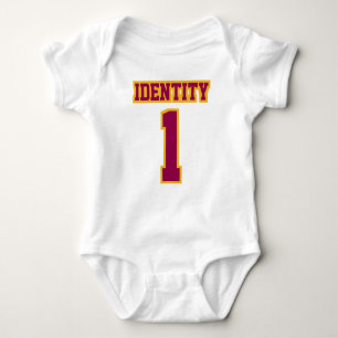 Camiseta Front WHITE BURGUNDY DOURADO Romper Football Jerse