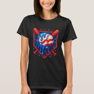 Camiseta (frontal e traseira) Sorvete De Beisebol 4 De Ju