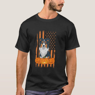 Camiseta Fronteira Collie Cão Americano Bandeira Patriótica