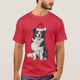 Camiseta Fronteira Collie Lover Feriado de Natal Engraçado