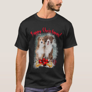 Camiseta Fronteira Collie Yappy Cachorro De Natal Mãe E Pai