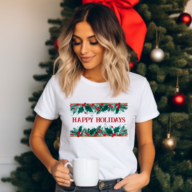 Camiseta Fronteira de Natal com Texto (Criador carregado)