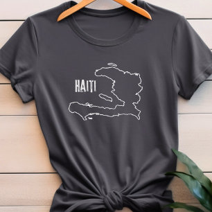 Camiseta Fronteira de tópicos haitiana do mapa do país