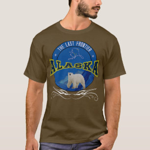 Camiseta Fronteira Do Alasca Com Mapa E Urso Polar Na Vinta
