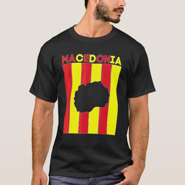 Camiseta Fronteiras do País Macedônia (Frente)