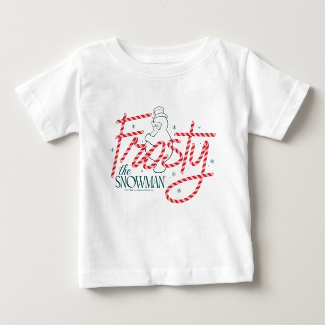 Camiseta Frosty the Snowman Candy Cane Logo (Frente)