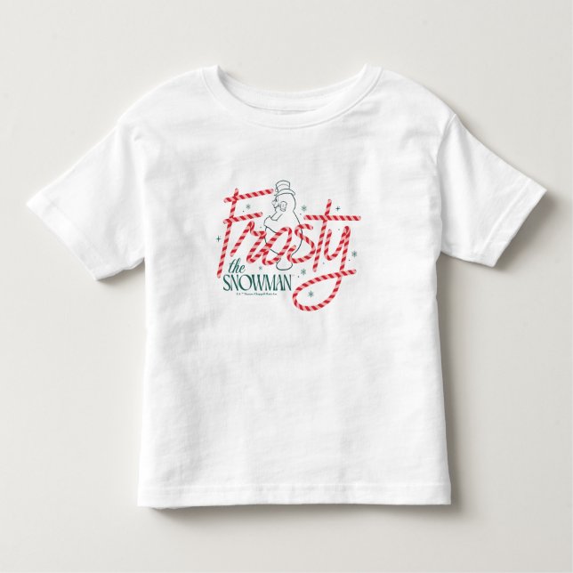 Camiseta Frosty the Snowman Candy Cane Logo (Frente)