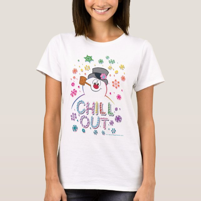 Camiseta Frosty the Snowman™ | "Chill Out" Rainbow Colors (Frente)