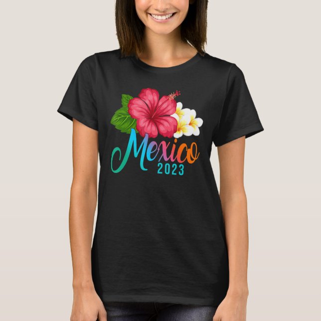 Camiseta Frotas de Hibisco Tropical do México (Frente)