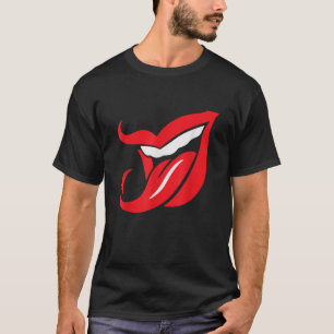 Camiseta Frouxa Língua do Diabo Fantasia de Halloween Assus