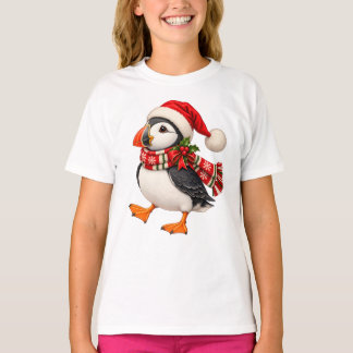 Camiseta Frouxo Papai Noel do Natal Puffin Festa Feriado Av