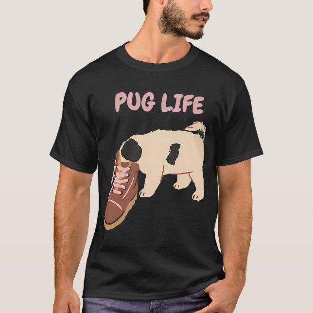 Camiseta Frouxo Pug Dog Halloween Custo de Bruxa da Lua Ass (Frente)