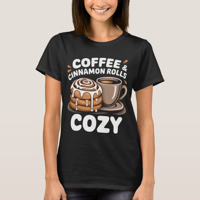 Camiseta Frühstücksliebe – Kaffee & Zimtrollen (Frente)