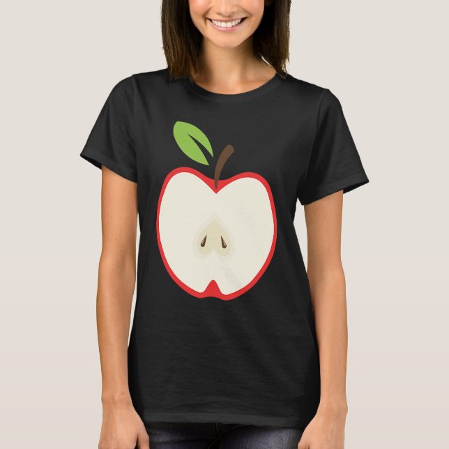 Camiseta Fruit Apple Half Slice Trendy Halloween Fruits Cos (Frente)