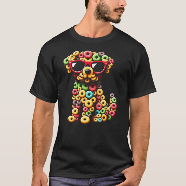 Camiseta Fruity Feline Fun Fruit Loops Cat (Frente)